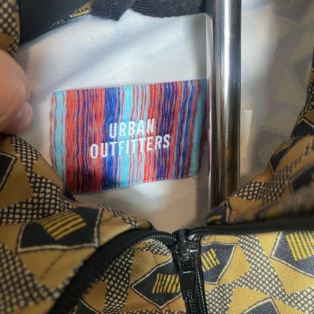 Urban Outfitters Mens Gold‎ & Black Print Sleeve Stripe Track Jacket